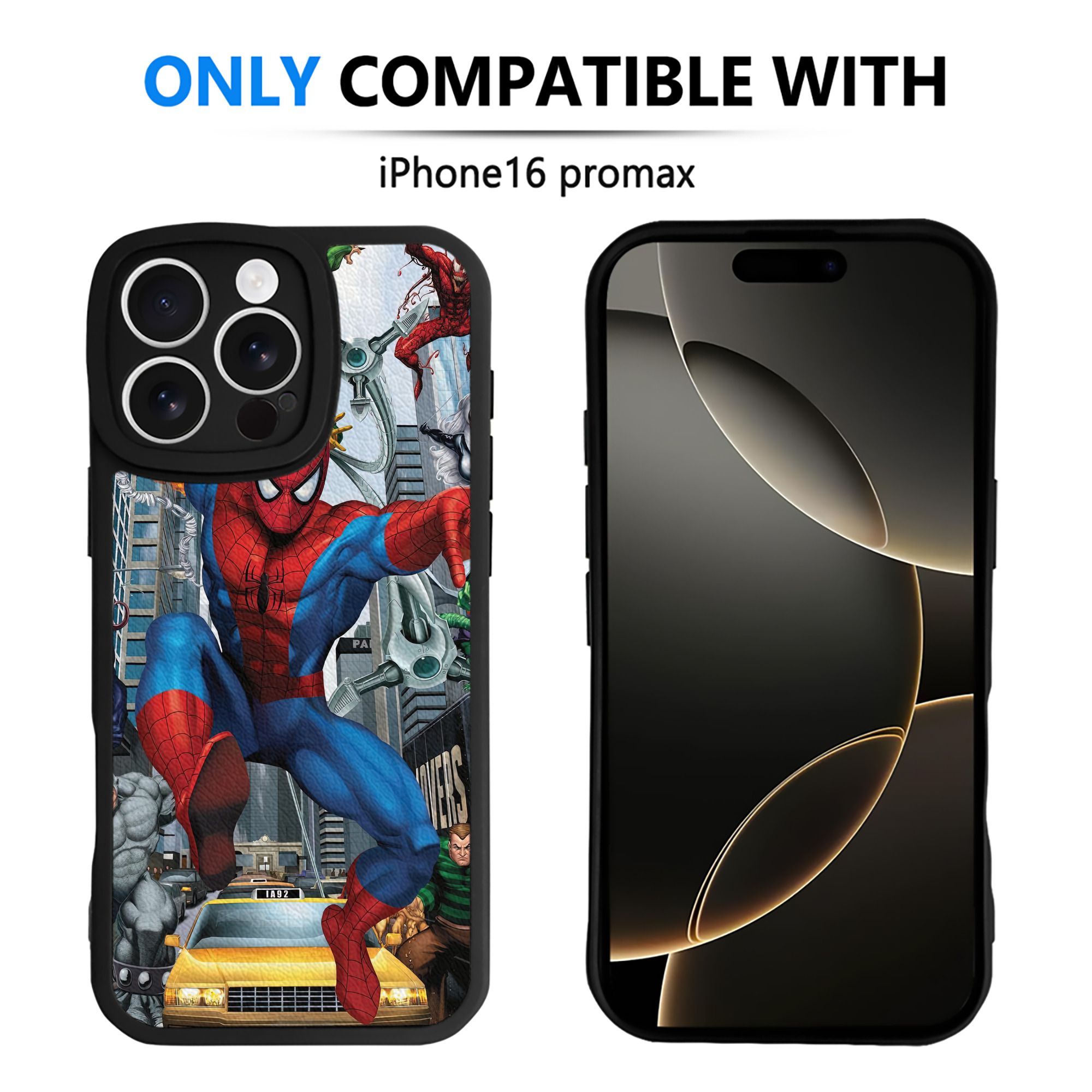 Spider Man スパイダーマン 【iPhone 16シリーズ対応】シリコンスマホケース（レザー調） 材質：シリコン